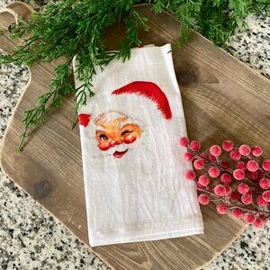 Set/2 Vintage Santa Tea Towel Designs